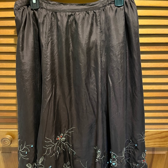 Chico's Dresses & Skirts - 22. WOMENS CHICO’S 1/M EMBROIDERED SILK SKIRT